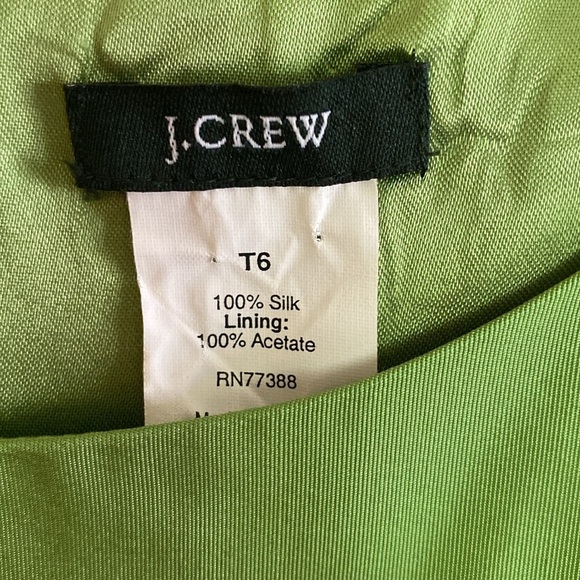 J Crew Grace Kelly Green Sleeveless Silk Faille Cocktail Tea Dress 6 TALL - Picture 3 of 9